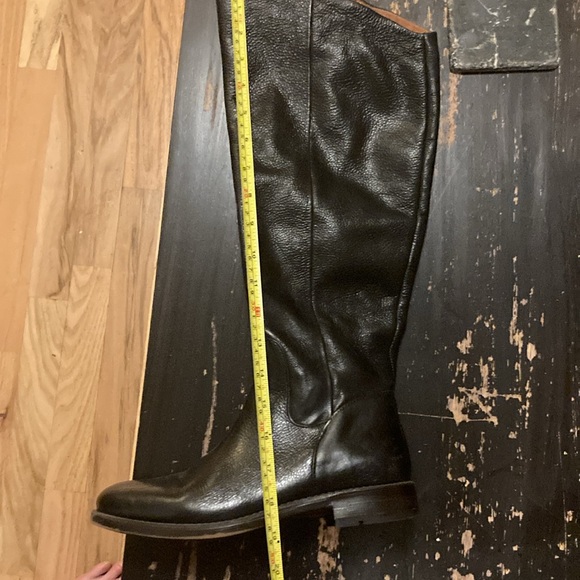 Franco Sarto Black Leather Riding Boots Size 8 Women’s Tall Knee High Zipper. - Picture 9 of 11